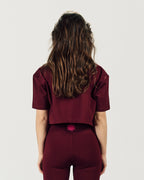 BURGUNDY CORE CROP TEE