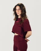 BURGUNDY CORE CROP TEE