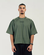 OLIVE BOXY FORM TEE