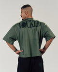 OLIVE BOXY FORM TEE