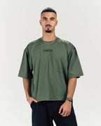 OLIVE BOXY FORM TEE