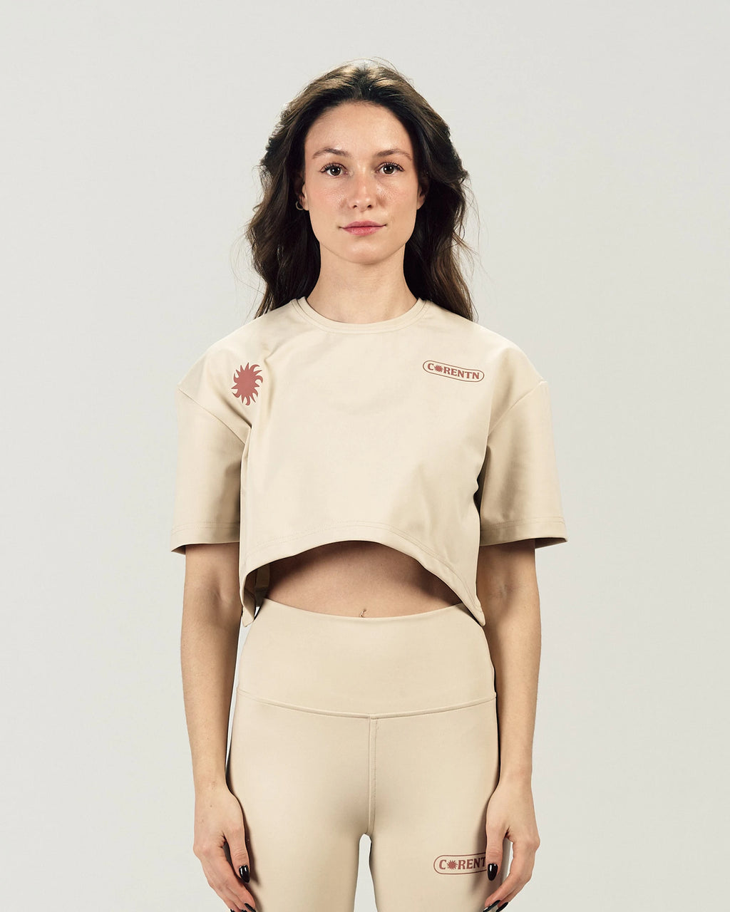 BEIGE CORE CROP TEE