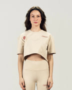 BEIGE CORE CROP TEE
