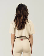 BEIGE CORE CROP TEE