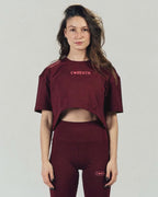 BURGUNDY CORE CROP TEE