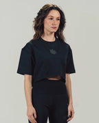 BLACK CORE CROP TEE